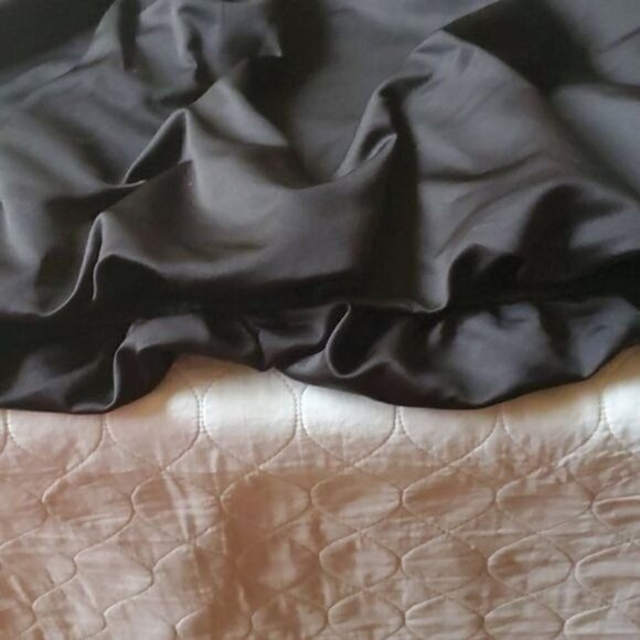 David's Bridal Black Satin Strapless Short Lined Pickup Event Sz 6 Dress - Picture 3 of 10